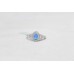 Women's 925 Sterling Silver synthetic opal white zircon gem stone Ring C 273
